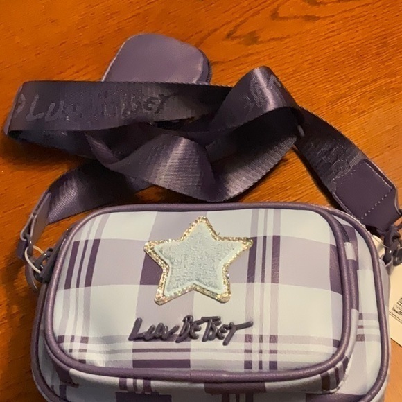 Betsey Johnson Handbags - Betsey Johnson Luv Betsey Purple Plaid Mini-Crossbody Bag